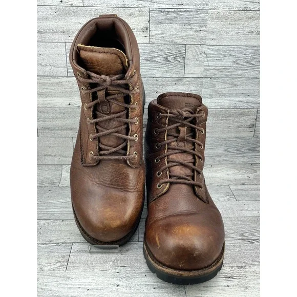 LL Bean Mens 296506 Waterproof Leather‎ Work Boots Brown Size 9 Wide