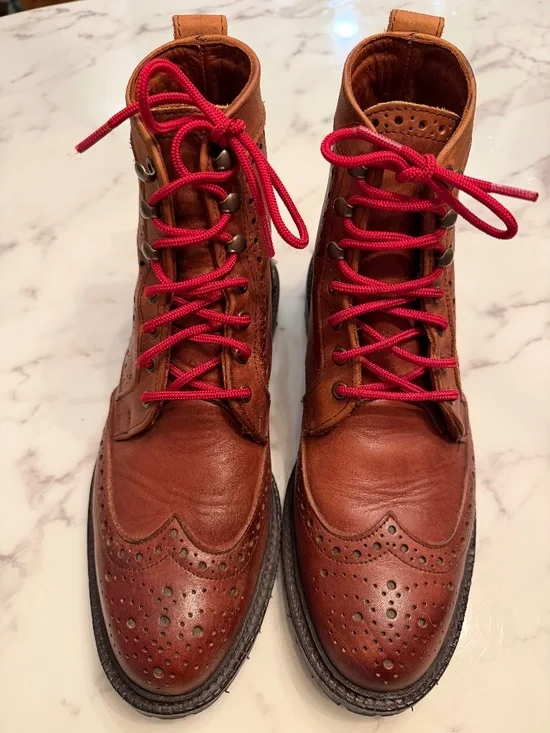 Allen Edmonds Long Branch Wingtip Boot | Size 8.5D | Brown