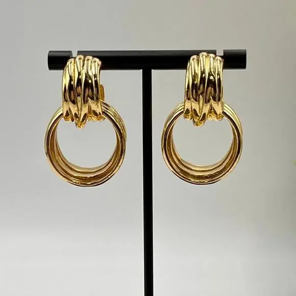 Oma The Label The Idea 18k Gold‎ Plated Chunky Hoop Statement Earring