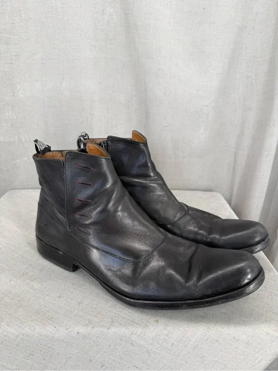 John Fluevog Twin Turbine 1611 First Avenue black Classy Spat Zipper Boots Sz 11
