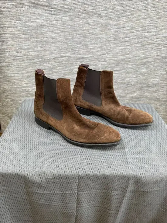 Magnanni Boots Mens Size 13 Brown Suede Chelsea Ankle Dress Casual Made Spain
