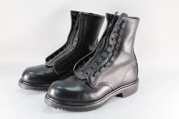 Red Wing 4473 Black Leather Boots Lace Up Zipper Kit Mens 6 D