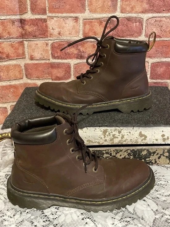 Dr. Martens Cartor AW004 Brown Leather Airwair Combat Boots Men's Size 11