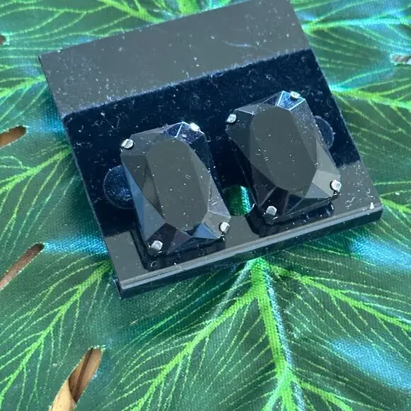 BOGO FREE BLACK RECTANGULAR EARRINGS STUDS