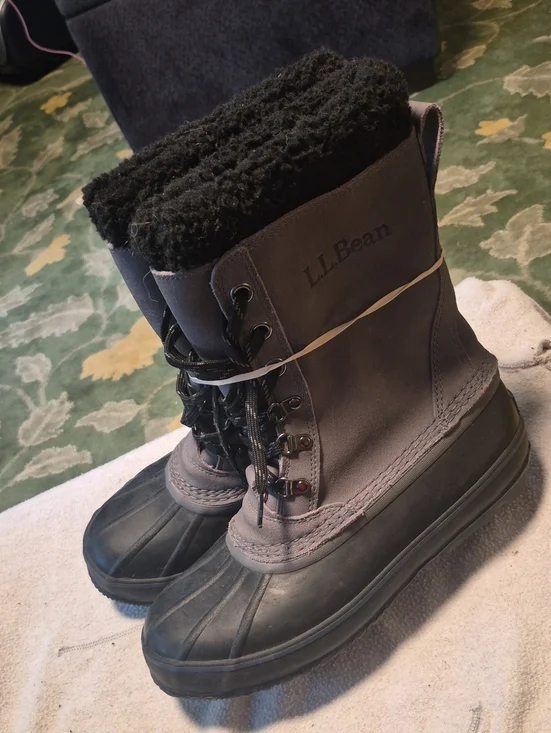 L.L. Bean Men's Gray and Black Insulated Winter Boots