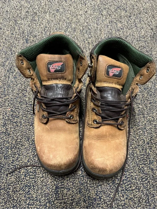 Red Wing Shoes Brown Leather Lace-Up Work Boots