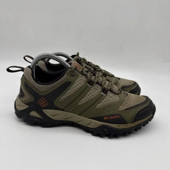 Columbia Men's Hiking Shoes Sneaker US Size 8 Green/Brown Tech Lite Lace Up Shoe