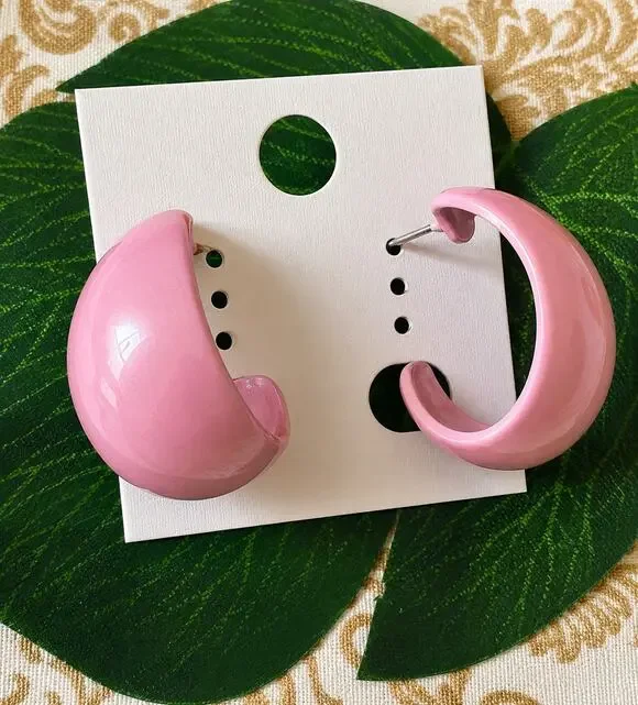 BOGO FREE PINK 1/2 hoop earrings