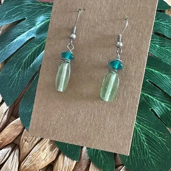 BOGO FREE TRANSPARENT BLUE BEAD EARRINGS