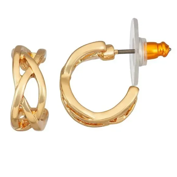 Napier | Gold Tone Small Open Hoop Earrings NWT