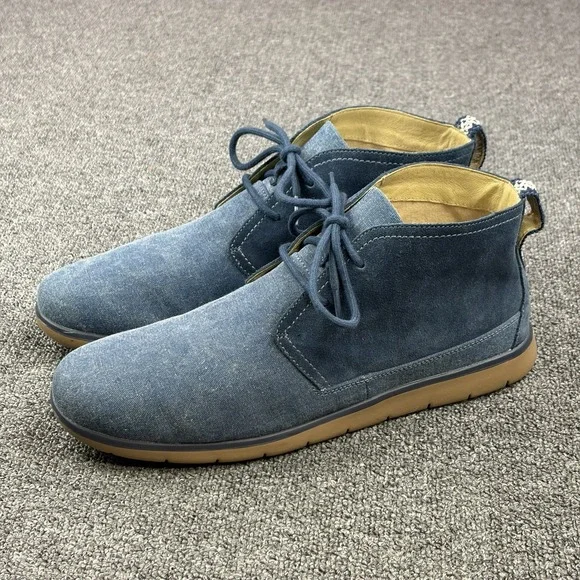 UGG FREAMON CANVAS BLUE LACE TWINSOLE CHUKKA ANKLE BOOTS SHOES SIZE US 11.5 MENS
