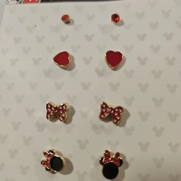 Disney Mickey And Minnie Fashion Stud Earrings Set