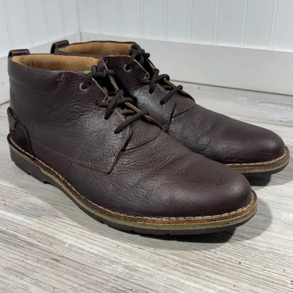 Clarks Men's Edgewick Mid Low Brown Leather Chukka Boots Size 12‎ M EUC