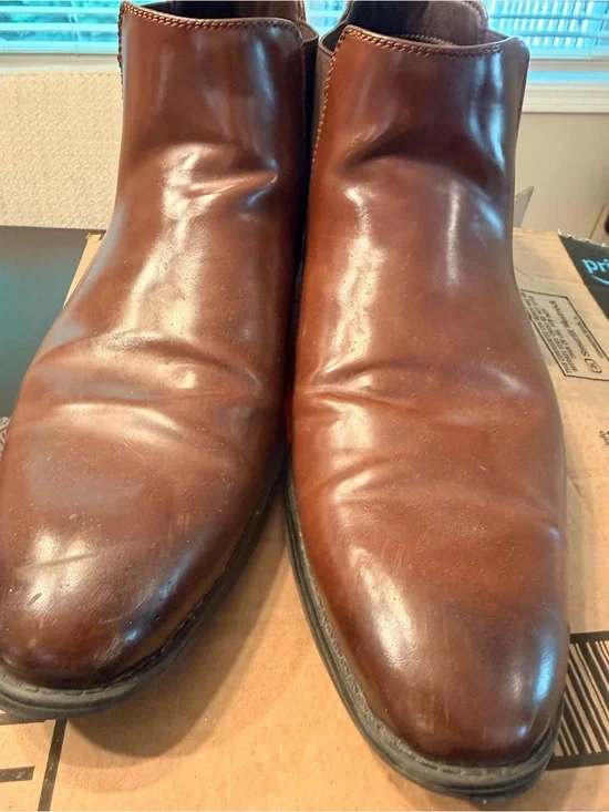 Men's Brown Leather Chelsea Boots - Classic Slip-On Ankle Dress Shoes by Gordon
