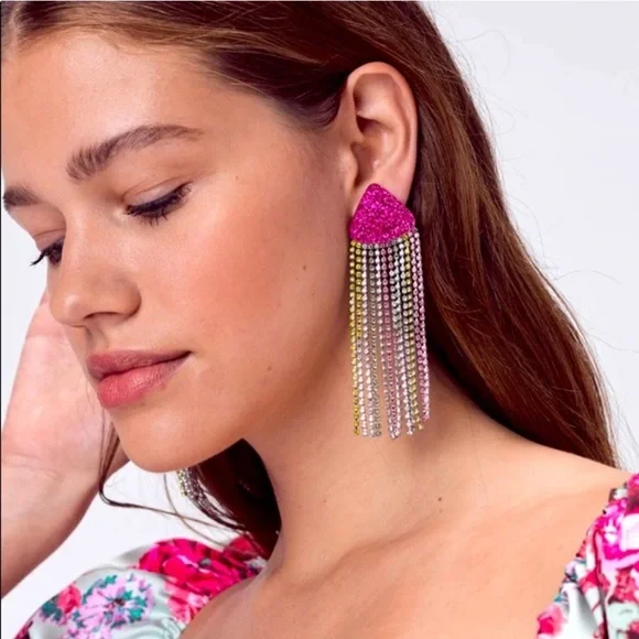 For Love & Lemons Azalea crystal earrings NWT