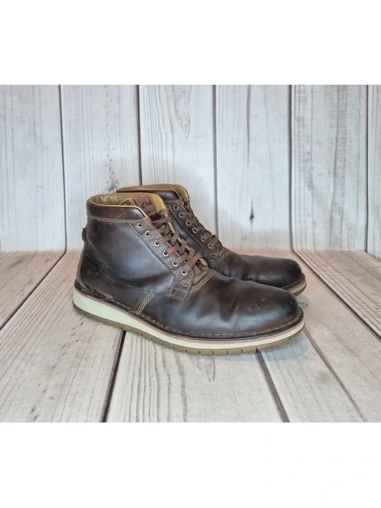 Clarks Varby Top Men's Size 13M Lace-Up Chukka Ankle Boots Tan Leather