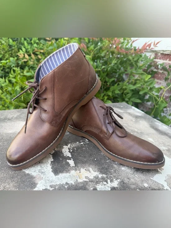 Sperry Newman Chukka Brown Leather Water Resistant Ankle Boots Mens Sz 8M NEW