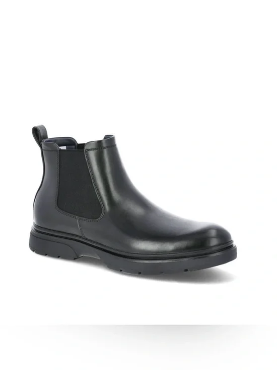 No Boundaries black Men's Garda faux Leather Chelsea Boots NEW