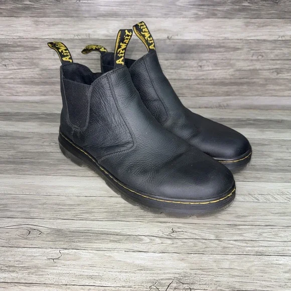 Dr Martens Hardie II Black Pebbled Leather Chelsea Boots Slip On Mens Size 13