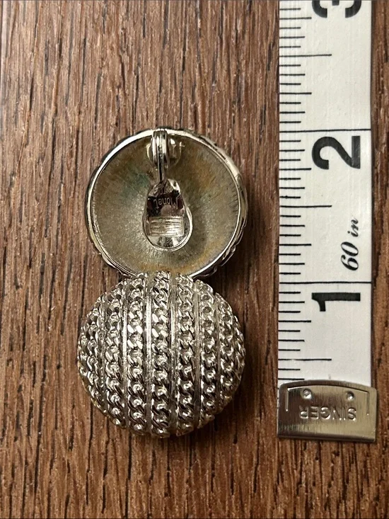 Vintage Monet Silver Plated Clip On Earrings