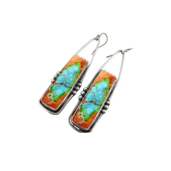 Colorful Rectangular‎ Boho Earrings