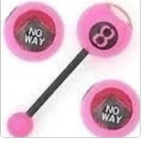 8 Magic  Wish Ball Tongue Ring /Pink NIP