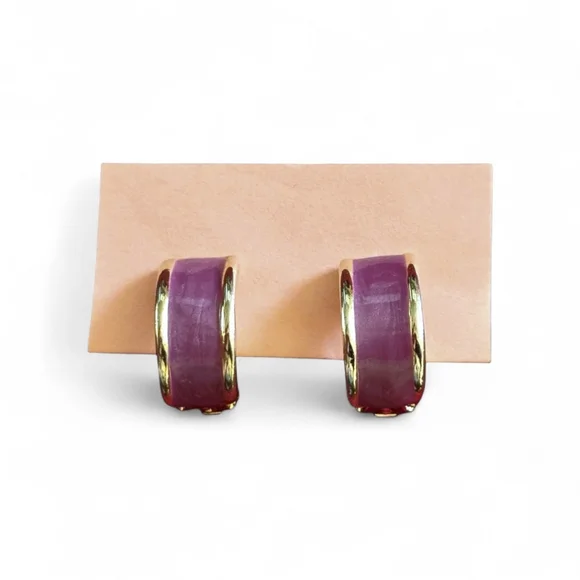 VTG Purple & Gold Clip-on Earrings