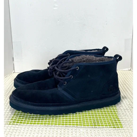 UGG Neumel Chukka Lace Up Boots Men's 12 Navy Blue Suede 3236