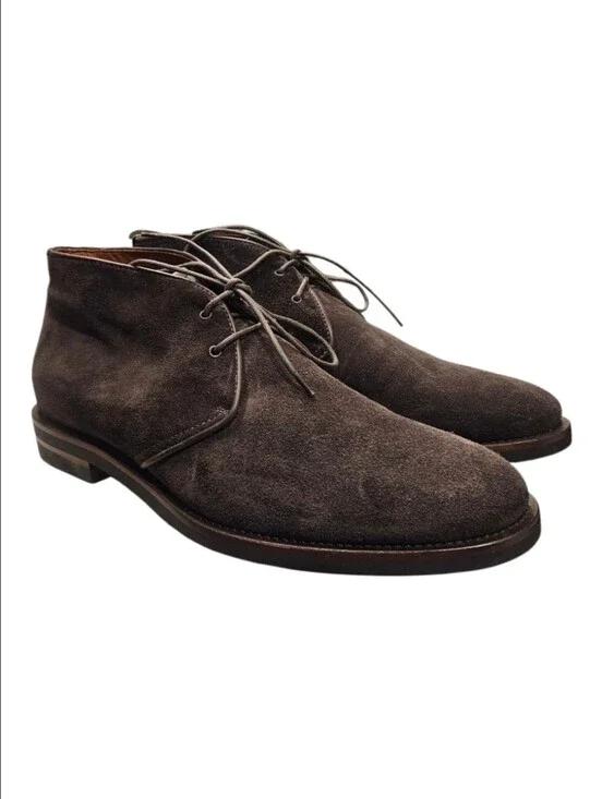 AQUATALIA | Brown Weatherproof Suede Lace-Up Chukka Boots Size US 12