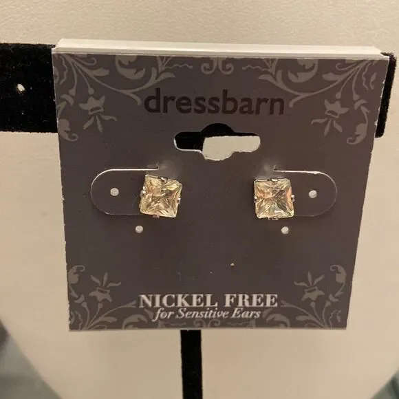 DressBarn NWT crystal square earrings