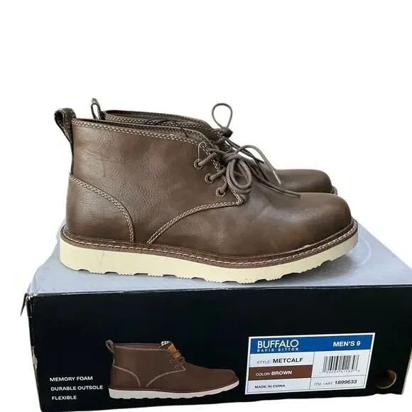 Buffalo David Bitton Men's Brown Chukka Boots Size 9 NEW NIB