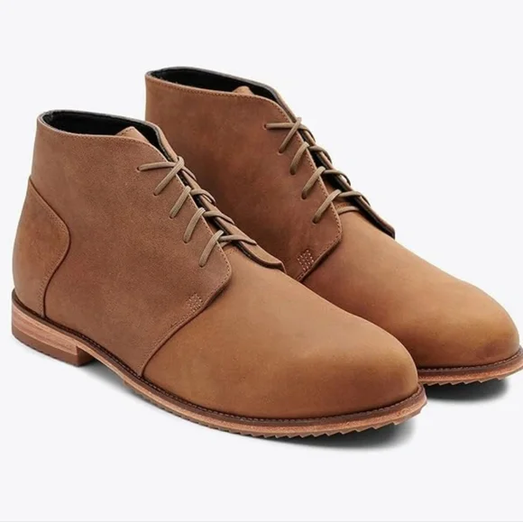 New Nisolo Everyday Chukka Water Resistant Tobacco Leather Lace Up Boot 11.5