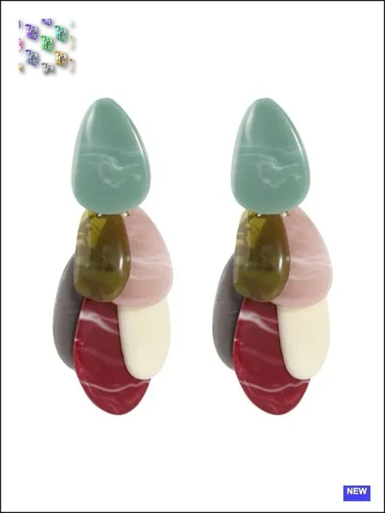 Acrylic Dangle Earrings Boho Teardrop Resin Geometric Statement Drop Earrings