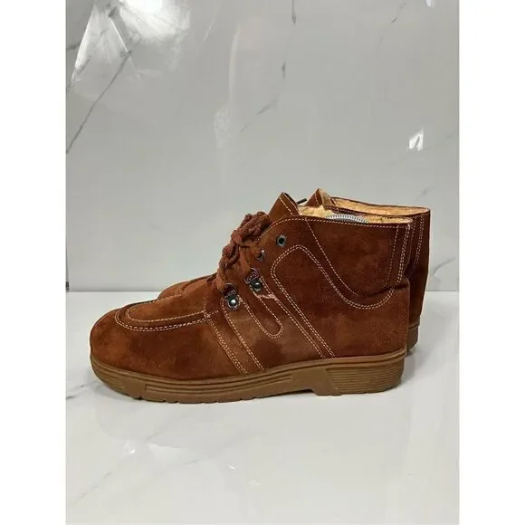 VINTAGE 50/60’s RARE J. S. RAUB Suede Sherpa lined shoes boots