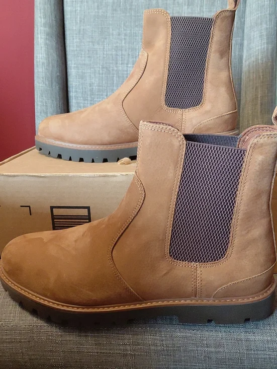 Toms Griffin Men's Brown Leather Chelsea Boots Size 12