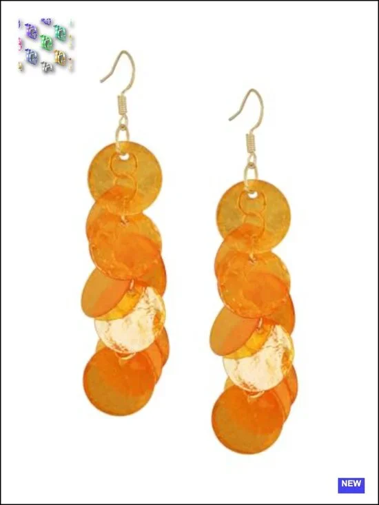 Statement Disc Circle Dangle Earrings with Zinc Metal