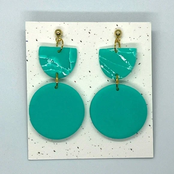 Turquoise Polymer Clay Earrings