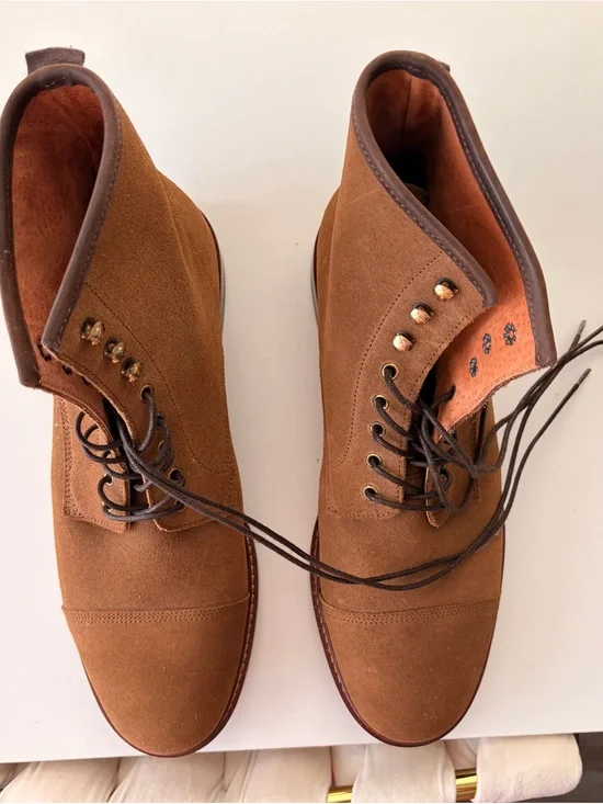 Men's Brown Suede Lace-Up Boots