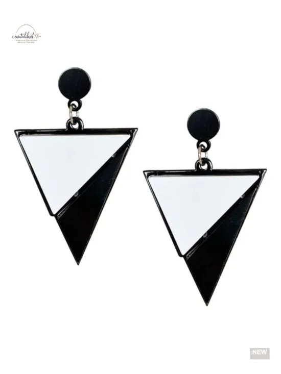 Lightweight Triangular Dangle Earrings Acrylic Resin Statement Jewelry