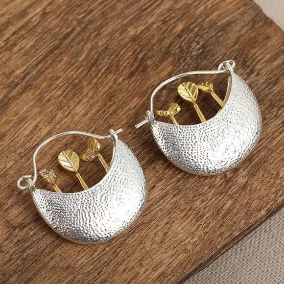 Leaf Hoop Earrings #2424