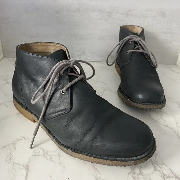 UGG Men's Leighton‎ Ankle Chukka Boots Sz 10 Black Lace Up SEE NOTES