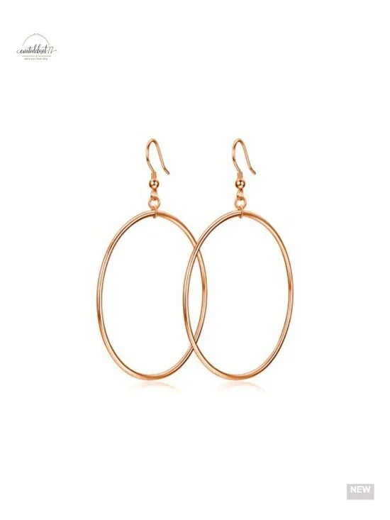 Sterling Silver Gold Plated Large Hoop Earrings Drop Dangle 70mm