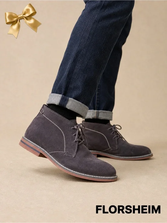 Florsheim Suede Chukka Desert Ankle Boots Brown Lace-Up Men’s 9.5