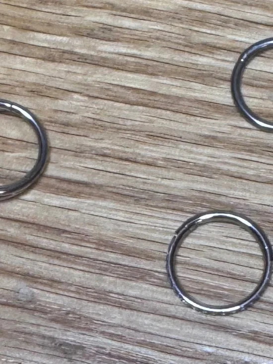 New Set of 3 10mm Stainless Steel Single Earrings 5/8 In Round 3 Different Hoops