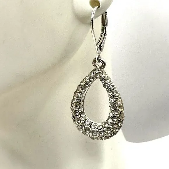 Kenneth Cole rhinestone teardrop earrings