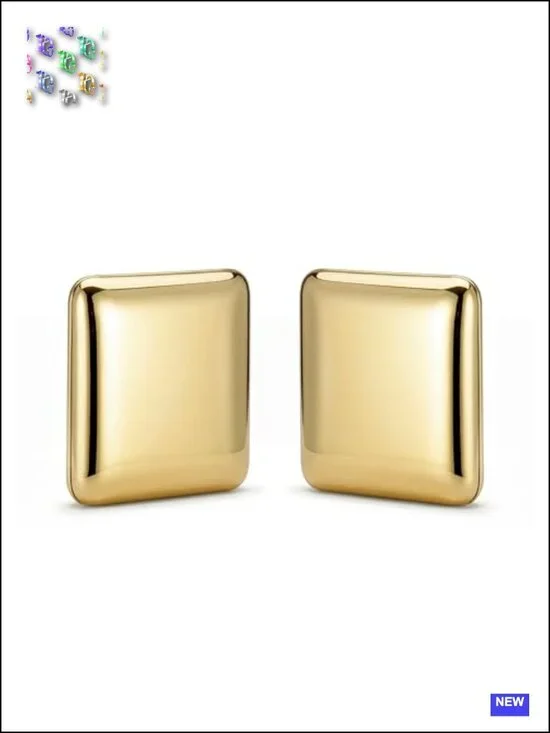 Chunky Gold Plated Drop Stud Earrings Geometric Statement Jewelry