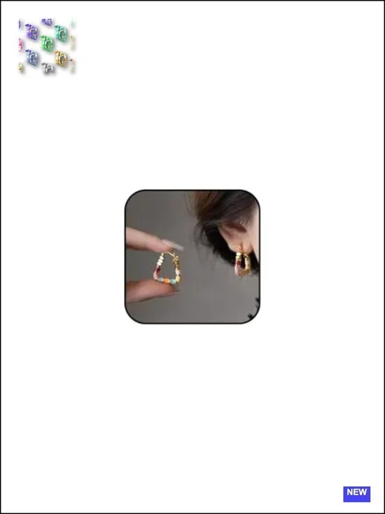 Gold Chunky Resin Hoop Earrings Clear Enamel Huggie Geometric Crystal Statement