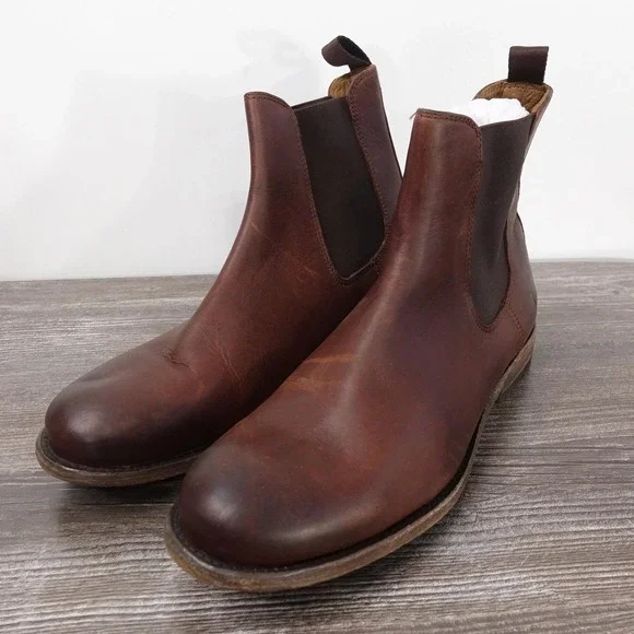 Frye Brown Leather Chelsea Chukka Boots