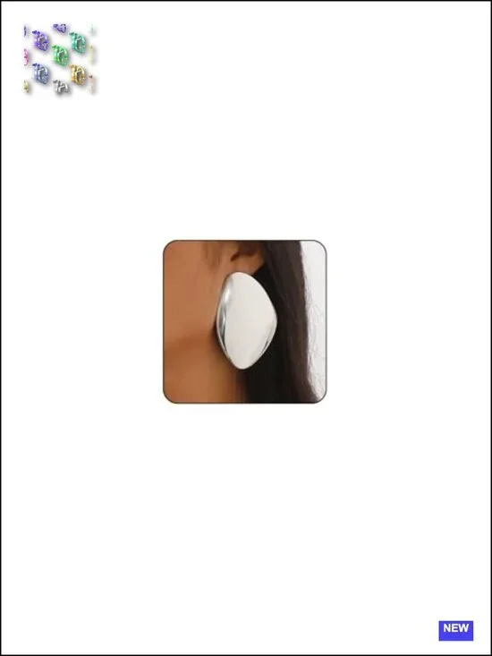 Large Irregular Geometric Drop Dangle Earrings Chunky Oval Round Pebble Shape