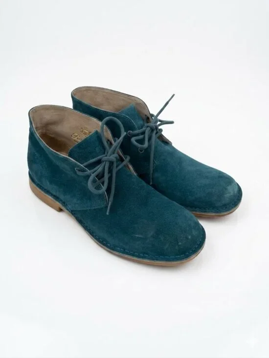 RARE! UGG Turquoise Teal Blue Suede Lace Up Chukka Boots Sz 9
